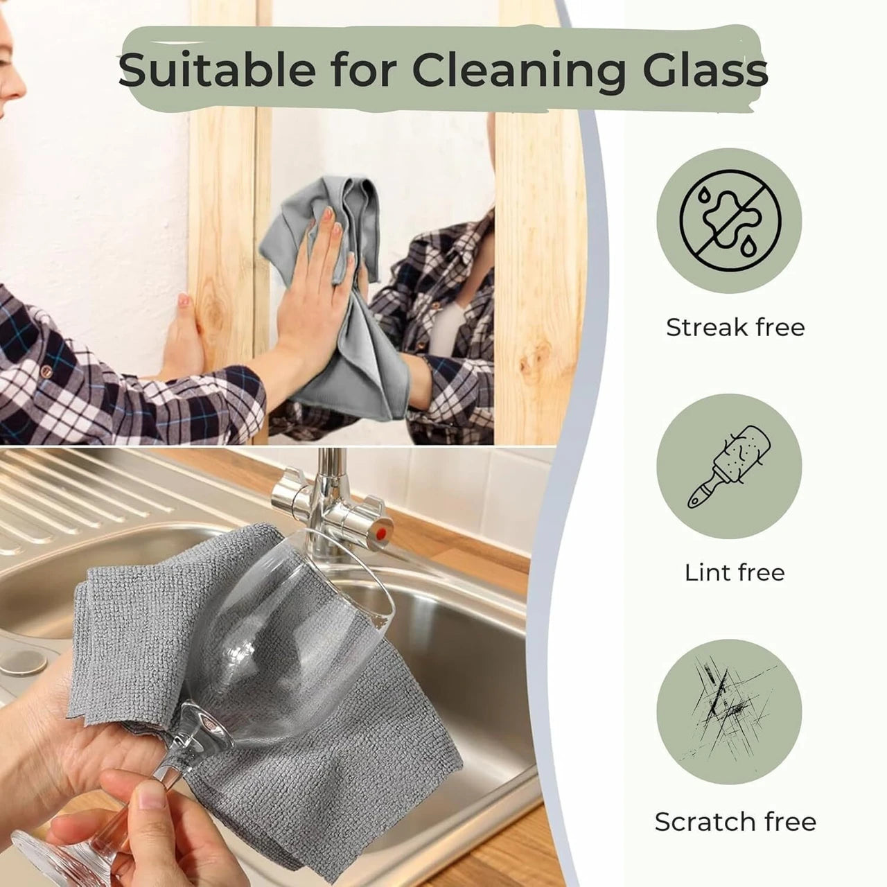 Microfiber Cleaning Cloth Roll (Pack of 1, 20 Sheets)